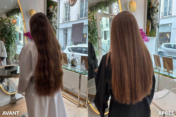 Regardez l'avant après du Gloss végétale sur notre cliente