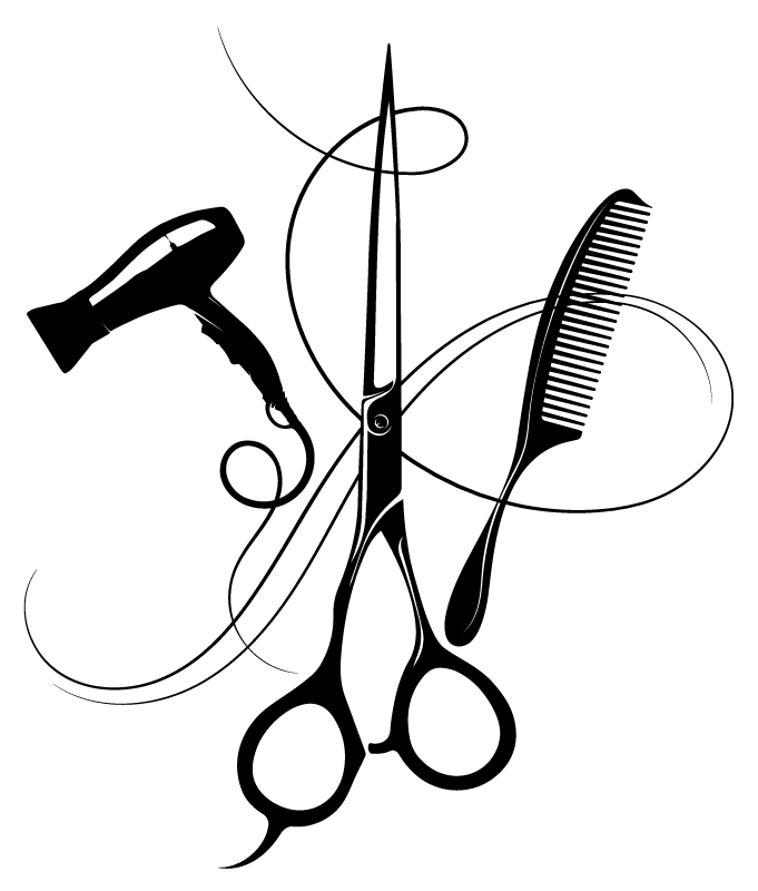 Les outils du coiffeur visagiste symbole